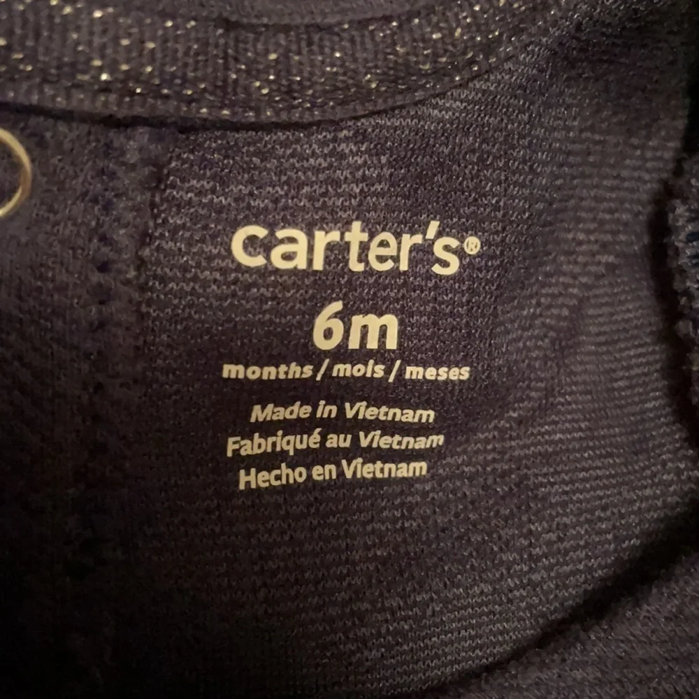 Carter's Navy Blue Long Sleeve Heart Dress 6M